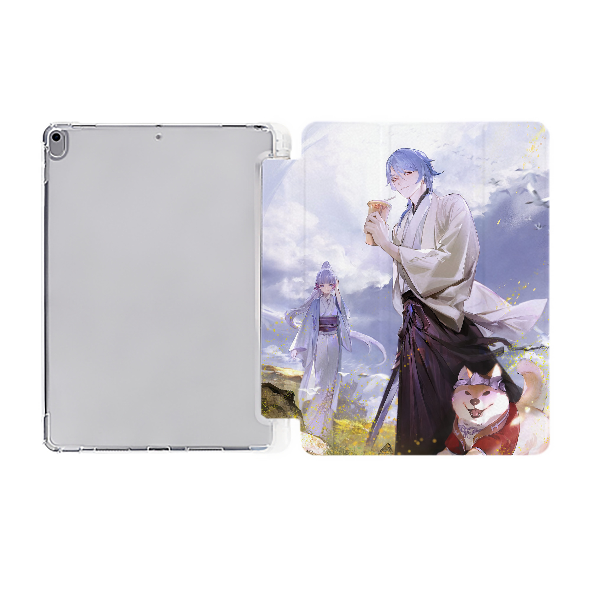 げんし神 genshin IPad ケース ペン収納付き 三つ折りスタンド PUレザー×シリコン 対応機種9.5/10.5/10.9インチ